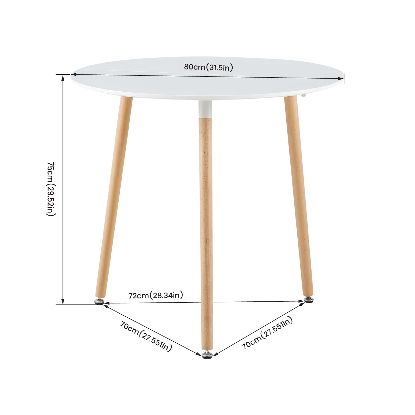 H.J WeDoo Juego de comedor con 1 mesa y 4 sillas de estilo nórdico, para cocina, jardín, cafetería, bar (mesa blanca y sillas)