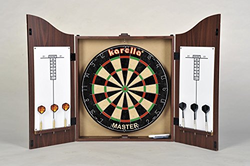 WinmAU Armadietto Per Freccette Deluxe Con Teschio - In Faggio Con Pannello Segnapunti, 600x515x75 Mm