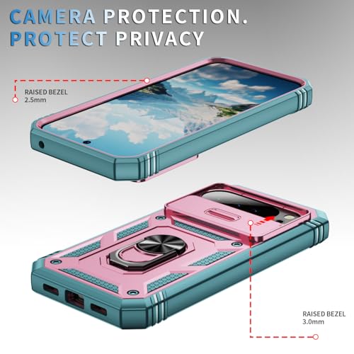 Coque pour Pixel 10 Pro XL PASNEW rigide antichoc bicolore avec support bague