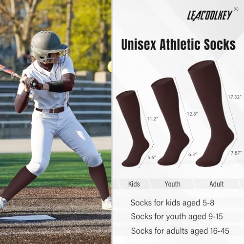 Image of LEACOOLKEY Baseball Belt and Socks Combo Set Adjustable Softball Socks and Elastic Belt for Youth and Adult