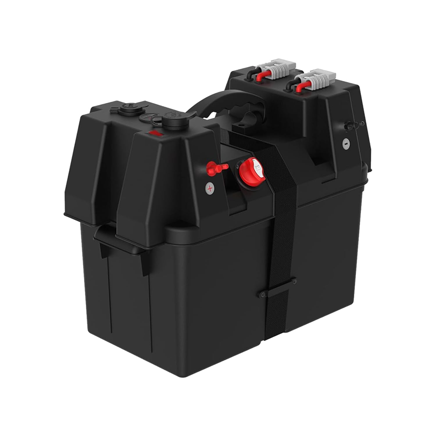 jamgoer Smart Battery Box 12V with QC3.0 PD 18W Type-C Port Power Socket Voltmeter Circuit Breaker Anderson Connectors for RV Camper Truck Solar Panel(Battery Not Included)