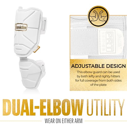 Franklin Sports PRT Baseball + Softball Elbow Guard - Youth - White/Gold - image 4