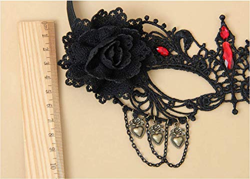 Cathercing Halloween Sexy Black Lace Eye Mask for Women Vampire Masquerade Red Eye Mask Costume Jewelry Accessories for Festival Cosplay Party - Image 8
