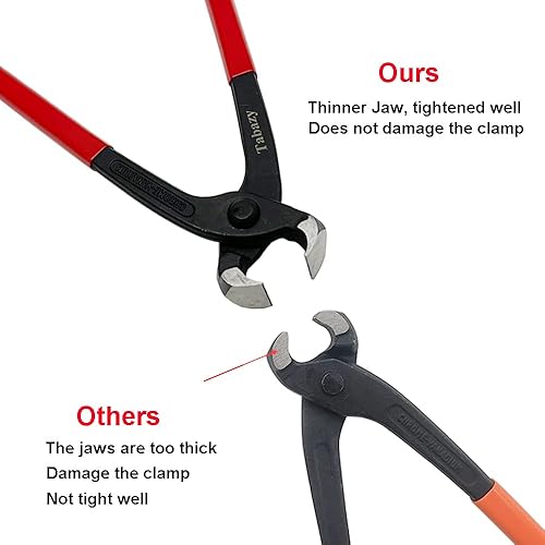 Miniatura 3 de Alicates de abrazadera de oreja, herramienta engarzadora de pinzas, pinzas de manguera de oreja única para auto ATV UTV, extractor de clavos para