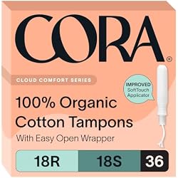 Cora Organic Cotton Tampons Multipack (18 Regular, 18 Super Tampons)