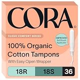 Cora Organic Cotton Tampons Multipack (18 Regular, 18 Super Tampons)