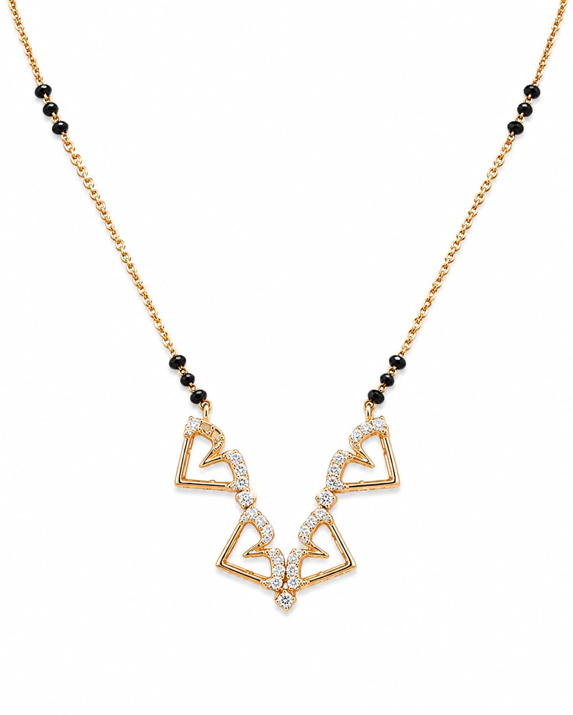 18 KT Gold Eternal Heartline 2-in1 Convertible Diamond Mangalsutra for Women | 0.39 Carat Certified Diamonds | I-J Colour, VVS-VS Clarity | Detachable Magnetic Design-image-4