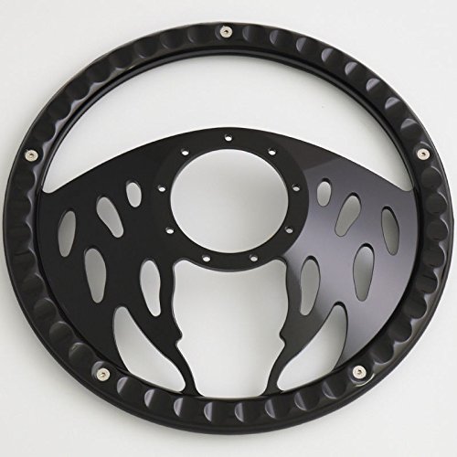 Flashpower 14'' Billet Half Wrap 9 Bolts Steering Wheel with 2'' Dish and Horn Button(Black)