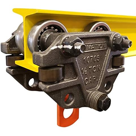 Heavy Duty 1,000 Pounds Capacity Beam Trolley with Side Guide Rollers Cover