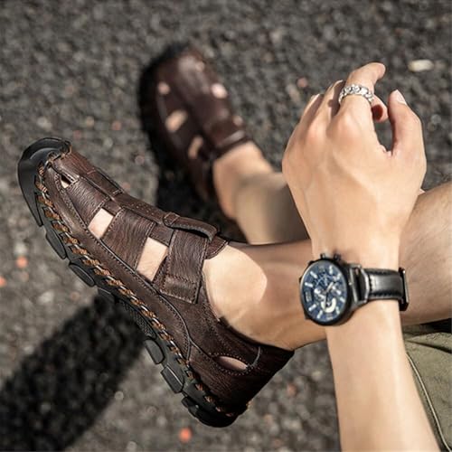 Mens Casual Walking Sandals Closed Toe Beach Shoes Sports Outdoor Sandals for Hiking Trekking2