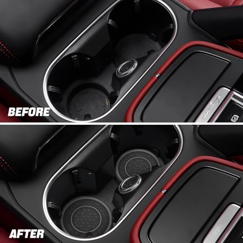 Image of Osilly 2 Pack Car Coasters for Cup Holder, 2.75 Inch No-Slip Anti Dust Insert Coaster, Universal Auto Waterproof Coasters Silicon Insulation Cup Mats for Woman Man, Suit for Vehicle Interior (Gray)