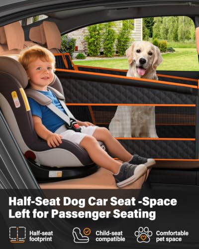 Image of Instraella Dog Car Seat for Large Dogs, Hard Bottom Half Back Seat Extender