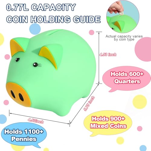Image of Piggy Bank for Kids, Piggy Bank for Boys, Glow in the Dark | Glow in the Dark Plastic Piggy Bank, Coin Bank Suitable for Boys and Girls