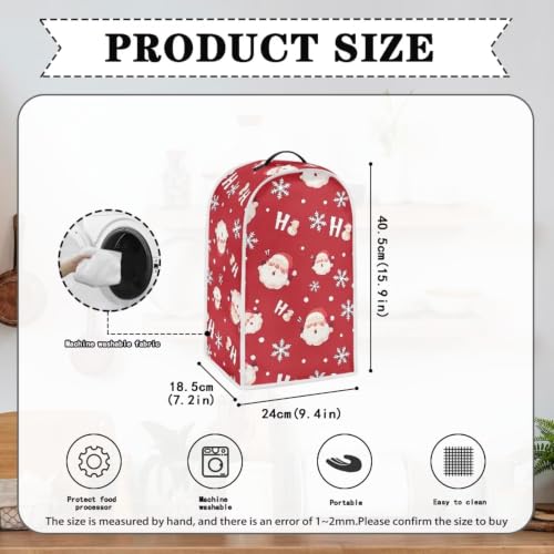 Image of Snow Senta Cluas Blender Dust Cover, Anti Fingerprint Polyester Stand Mixer or Coffee Maker Appliance Protector, Christmas Machine Washable Blender Cover for Kitchen Appliance