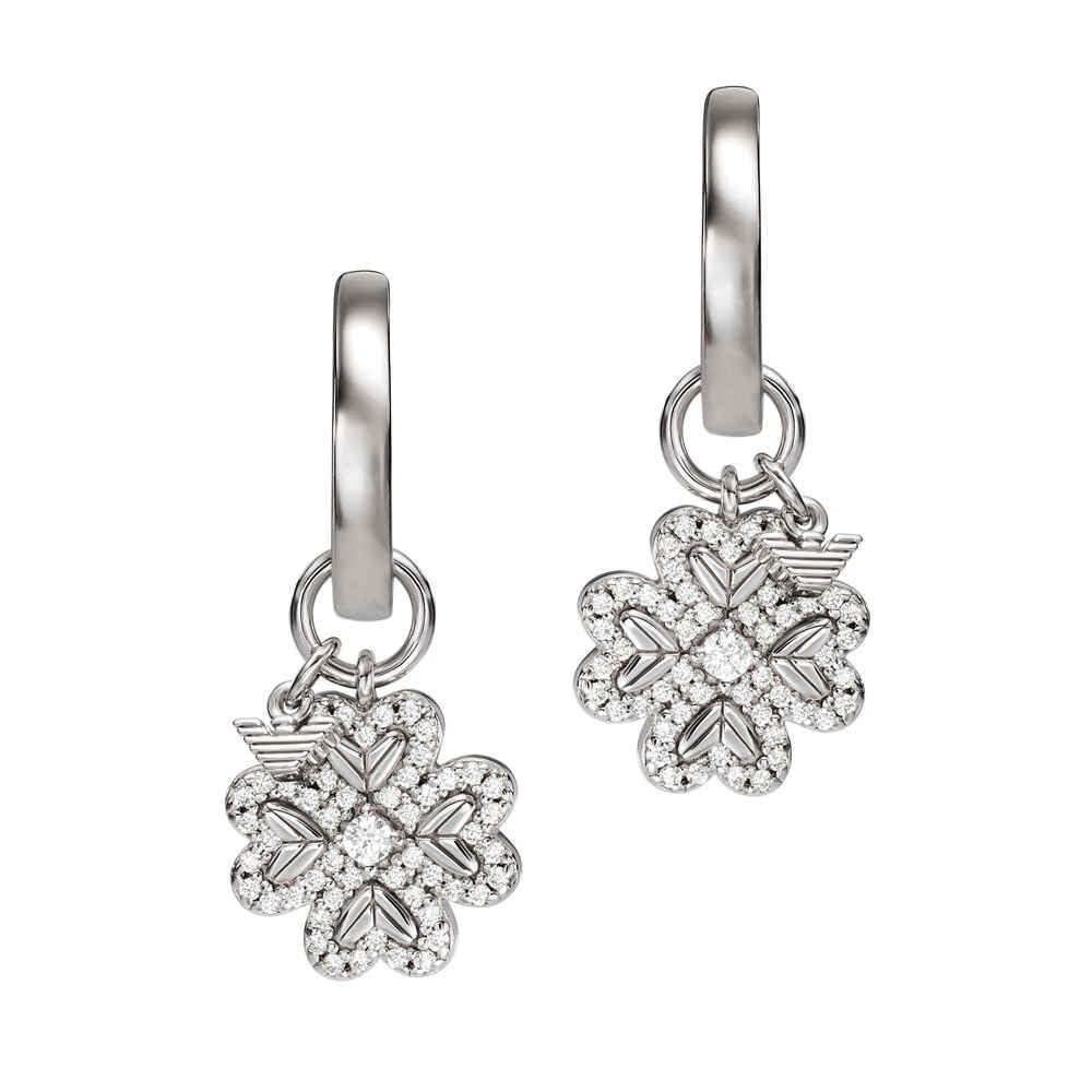 Emporio Armani Women's Sterling Silver huggie Closure Earrings