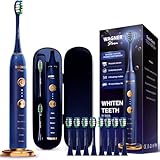 Wagner Stern WT8900 Series Electric Toothbrush – Whitening & Pressure Sensor, 5 Modes, 3 Intensities, 8 Soft Brush Heads, Rechargeable, Travel Case Included