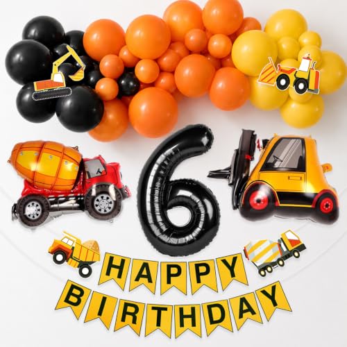 Image of Construction Theme Birthday Party Supplies, Pack of 39 pcs for Kids