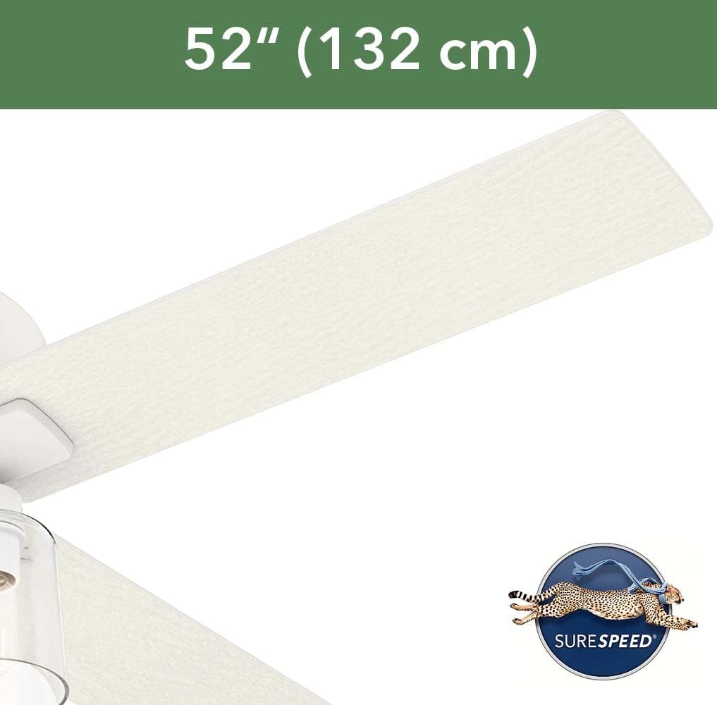 Blасk Frіdау Sаlе 2022 Hunter Pelston Indoor Ceiling Fan with LED Light and Pull Chain, 52, Matte White