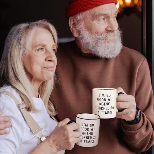 Taza Cerámica Blanca 11 oz para 80 Años Aurahouse miniatura 2