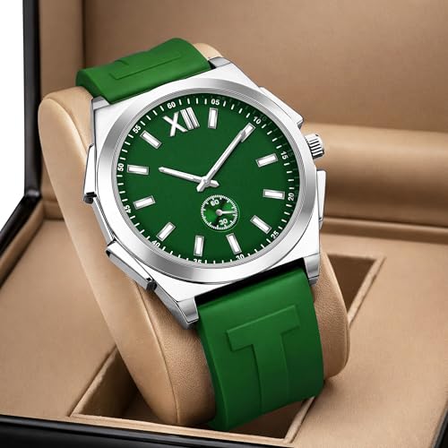 Image of styledose Men's Watch Analog Quartz with Chronograph & Silicone Strap -Casual & Formal Wrist Watch for Men