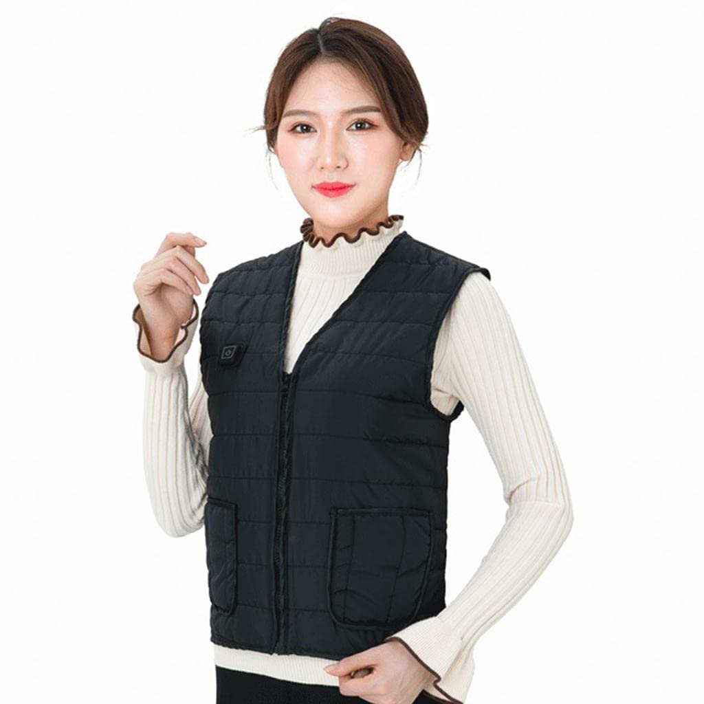 Electric USB Heated Vest Jacket Coat Warm Up Heat Cloth Body Warmer Unisex M|USB Heated Vest Winter Electric Heating Jacket with 5 Heating Pads Adjustable Temperature Outdoor Wear-image-16
