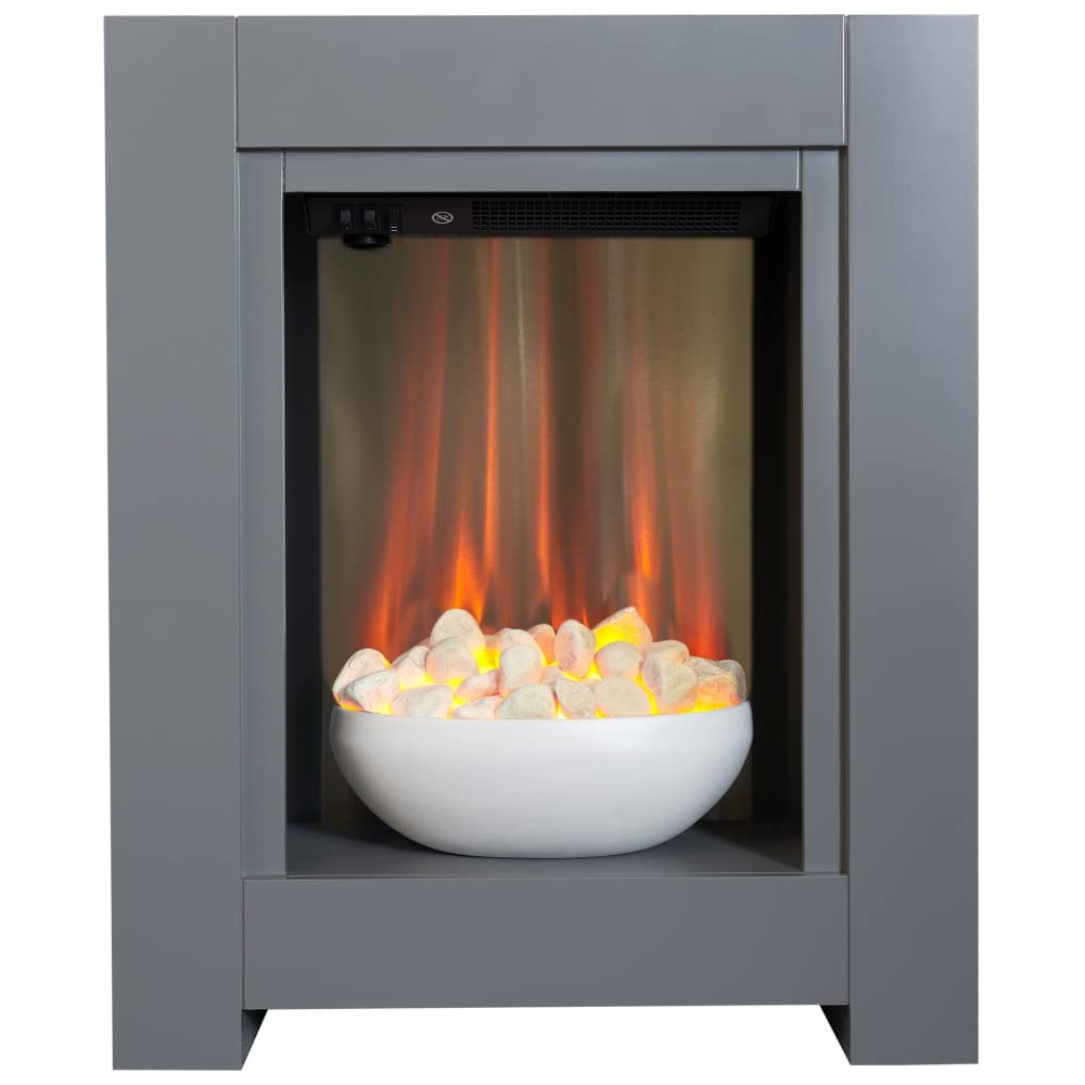 Monet Fireplace Suite Grey with Electric Fire - Adam Fires & Fireplaces - 23 Inch