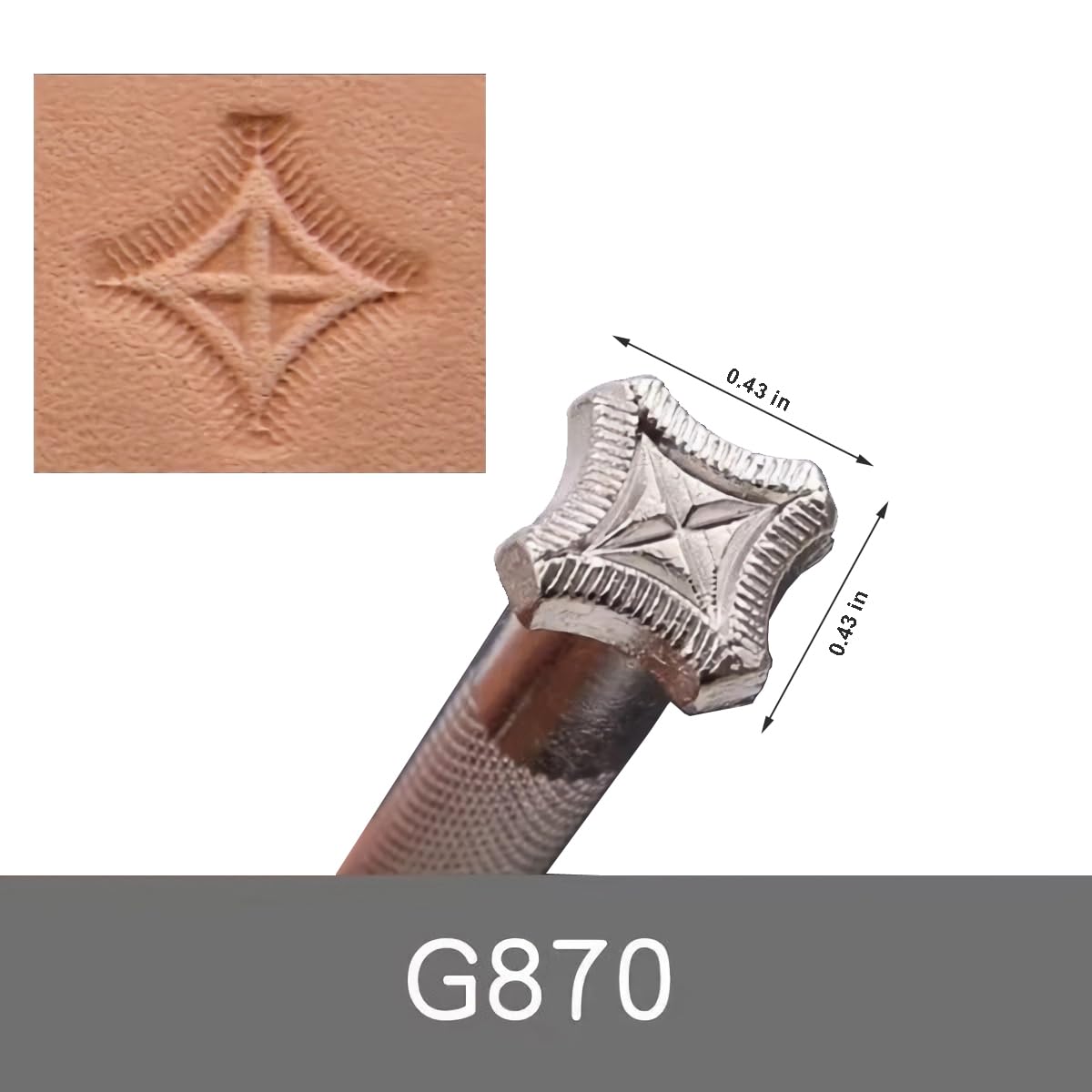 PANSHIYON Leather Stamps, 2pcs Stamping Tools for Craft Working 121-2 870 2