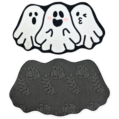 Halloween Ghost Bathroom Rug, Non-Slip Floor Mat, Soft Absorbent Bath Mat for Kitchen, Bathroom, Room Decor (Christmas, Medium)