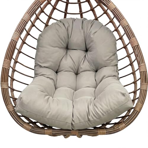 Awoyep Hängesessel Kissen Ersatzkissen Outdoor: Thick Soft Polyester Sitzkissen 80x120 cm Egg Swing Cushion Modern Einzel Pad für Hängeschaukel Gartenstuhl (Light Gray)