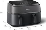 Philips Dual Basket Airfryer 3000 Series, 9 litre, Airfryer with 2 Drawers, Rapid Air Technology, Large Air Fryer for the Whole Family, 99% Less Fat and Energy Saving, NutriU Recipes App (NA350/00) - 9