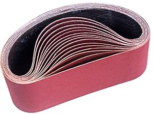 STEBRUAM Schleifbänder 100 x 610 mm,Schleifband Set je 3 x Korn 80/120/150/240/400 für Bandschleifer Schleifmaschine, Zum Schleifen, Feilen, Schärfen und Entrosten (15 Stück)