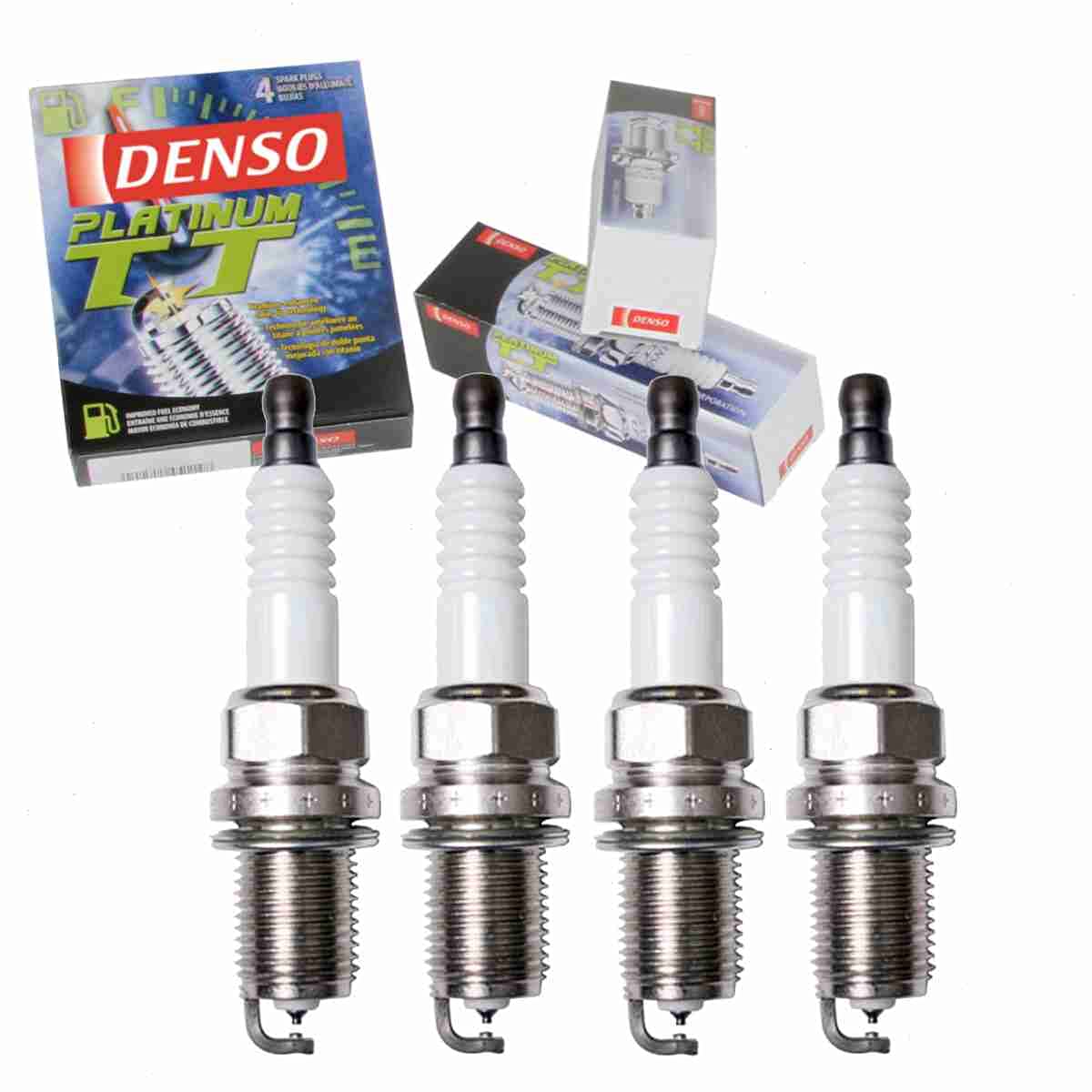 Sixity Auto 4 pc DENSO Platinum TT Spark Plugs compatible with Toyota Tacoma 2.4L 2.7L L4 1995-2004 Ignition Wire Secondary