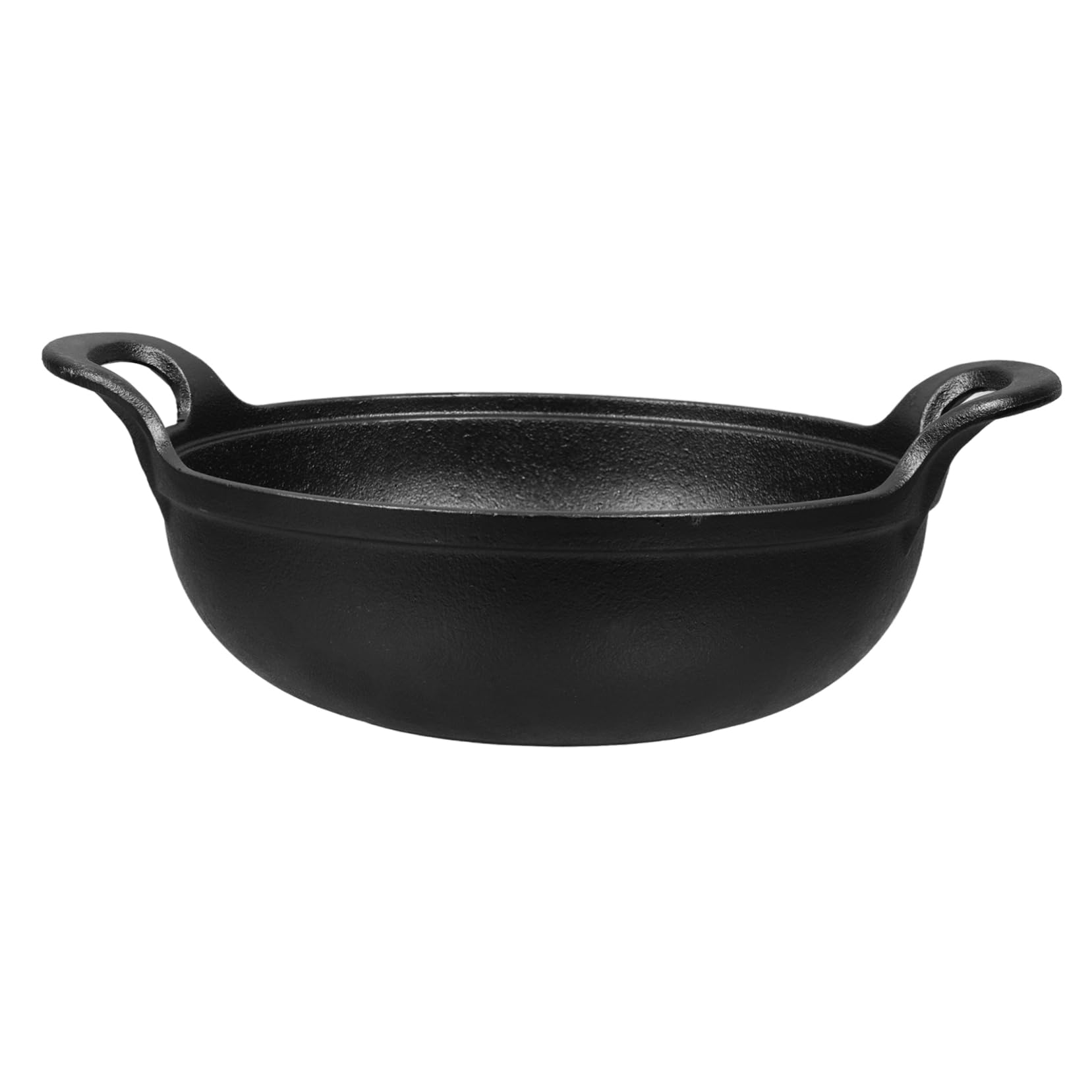 Schwarzer Runder Gusseisen Dutch Oven aus Eisen, Unbeschichtet
