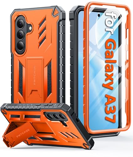 Samsung Galaxy A37�pFNTCASE�P�[�X:[�����X�N���[���v���e�N�^�[&�L�b�N�X�^���h][�~���^���[�O���[�h�̗����ی�]�w�r�[�f���[�e�B�ی�t���{�f�B�ϏՌ����Ŋ���TPU�t�H���J�o�[�I�����W