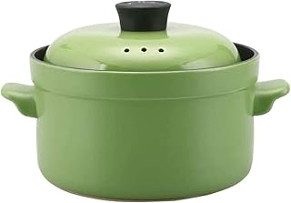 SUNMME Cazuela con Tapa Cazuela de cerámica con Tapa, Olla para Sopa, Calor a Alta Temperatura, multifunción, 4L (Color: Amarillo) (Verde)