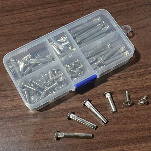36 Sets M5 Furniture Pair-Locking Connection Nuts & Bolts Kit, Silver - Image 2
