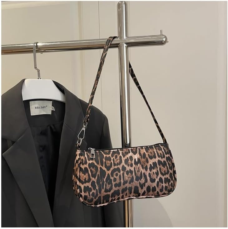 Leopard Women Shoulder Bag Small Classic Hobo Handbag Vegan Leather Clutch Purse Bag - Image 9