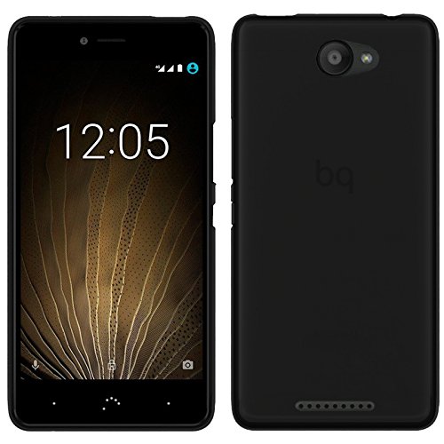TBOC® Funda de Gel TPU Negra para bq Aquaris U - bq Aquaris U Lite (5.0 Pulgadas) de Silicona Ultrafina y Flexible