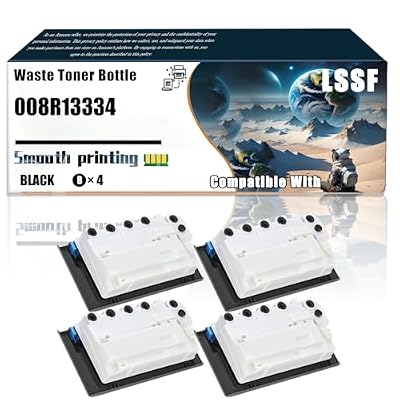 LSSF 008R13334 Waste Toner Bottle Compatible with Xerox VersaLInk C620 C625 Printers, Replacement Parts Contains Chip and Clear Printing (4 Pack Black)
