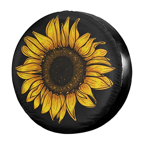 Foruidea Sunflower Spare Tire Cover Dust-Proof Wheel Tire Cover Fit Trailer, RV, SUV and Many Vehicle 16 Inch