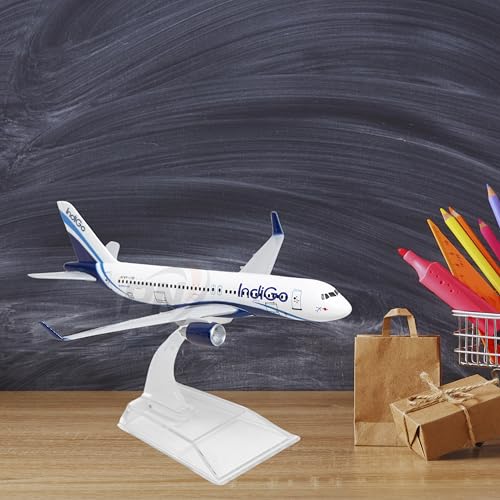 Image of Aeroplane Indigo Airways Airlines Scale Model Die Cast Metal Aircraft Highly Detailed Replica Gift for Aviation Enthusiasts 16 Cm, for Kid
