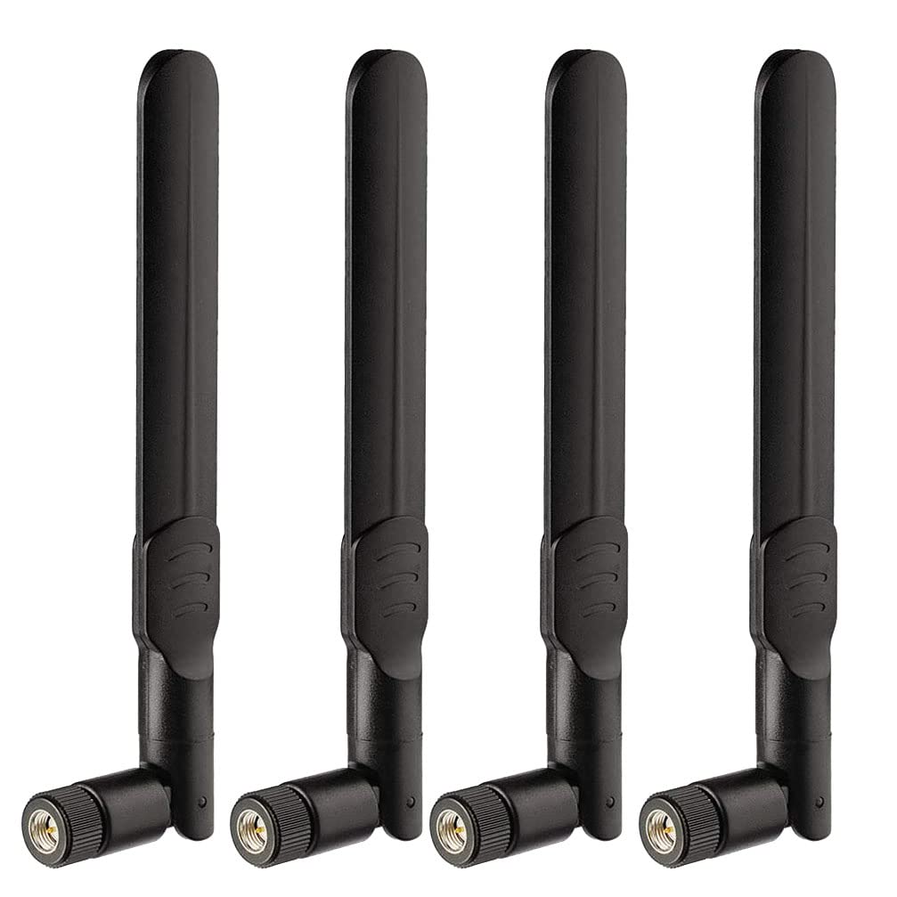 Bingfu 8dBi SMA Male 4G LTE Antenna (4-Pack) for Wireless CPE Router, Hotspot, Cellular Gateway, Trail/Game/Outdoor Security Camera