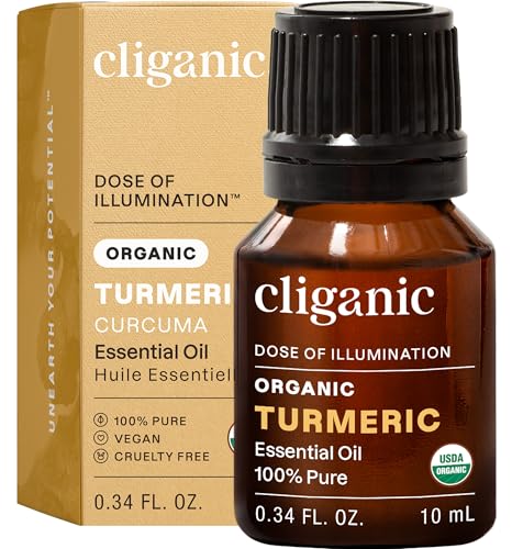 Image of Cliganic Organic Turmeric Essential Oil, 100% Pure Natural for Aromatherapy | Non-GMO Verified