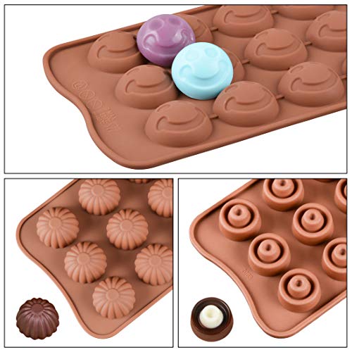 Chocolate Molds Silicone Candy Molds - Silicone Molds for Fat bombs, Cake Decorations, Chocolate Candy Molds, Gummy, Jello Shot Set of 6 - Thumbnail 5