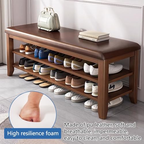 Banc à chaussures en bois de qualité supérieure finition naturelle