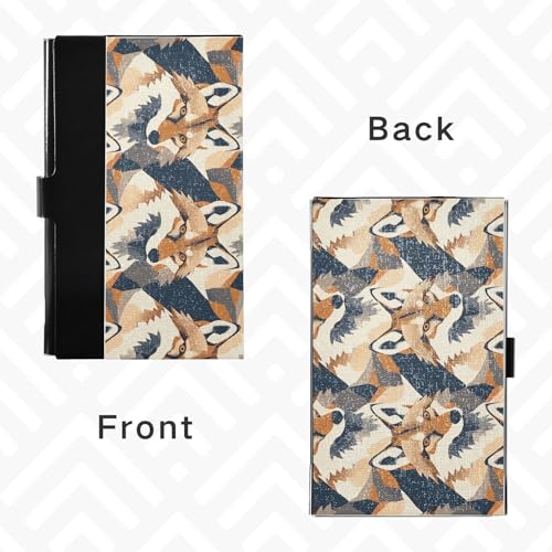 KLL Coyote Dogs Slim Business Card Holder Organizer with Leather and Stainless Steel Card case for Business Meeting Use tarjetero para Hombre4