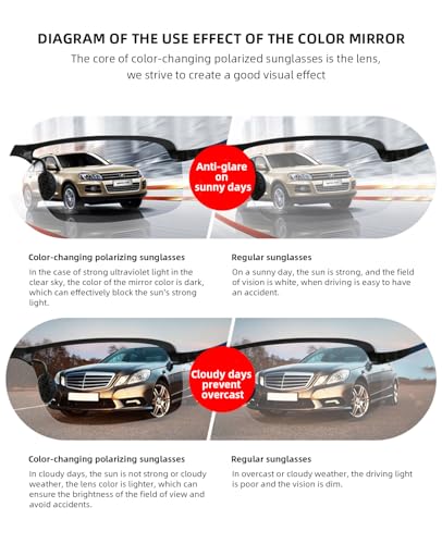 Generic Polarized Safety Glasses for Men Photochromic Sunglasses UV400 Protection Ultra Light(0.06lb) Golf/Fishing/Outdoor/Riding/Climbing Sunglasses(Grey), Gold4