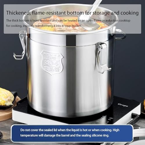 Contenitori in acciaio inox con coperchio, serrature e manico, contenitori multiuso per cereali, farina, riso, spezie