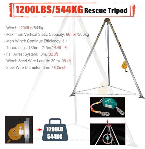 Treppiede retrattile per soccorso antincendio e soccorso di emergenza, kit staffa stabilizzatore per accesso sicuro in pozzi, tunnel sotterranei e spazi ristretti