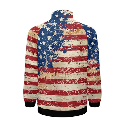 Chaqueta ligera con estampado bandera americana para hombre miniatura 4